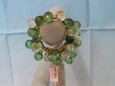 Green Stretch Bracelet with 2 Shades of Green Beads N W/O T