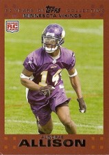 2007 Topps AUNDRAE ALLISON Rookie Card ECU Minnesota Vikings. rookie card picture