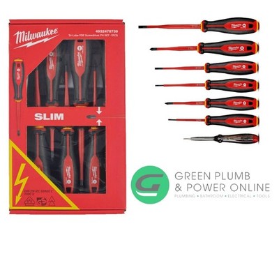 Milwaukee 4932478739 Tri-Lobe VDE Slim 7-teiliges Schraubendreher PH Set