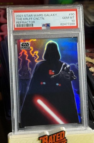Topps 2021 Star Wars Galaxy #90 The Karloff Connection Refractor PSA 10 Vader