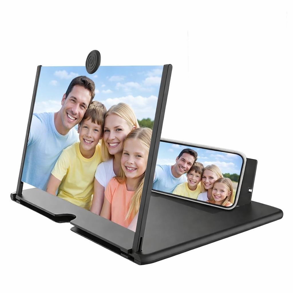 Phone Screen Magnifier-12 Inch, Portable HD Display Enlarger with Black