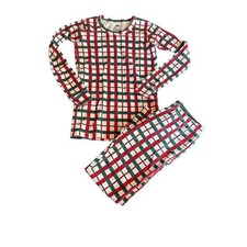 Monica and Andy Red Green Plaid Organic Cotton Pajamas Size 10