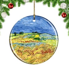 Van Gogh The Fields With Dark Clouds Pai Christmas ornament city travel souvenir