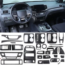 Matt Black Interior Central Dash Panel Trim Cover Kit  For Honda Pilot 2015-2022