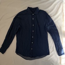 Tommy Hilfiger Dark Navy Long-Sleeve Button-Down Shirt size M