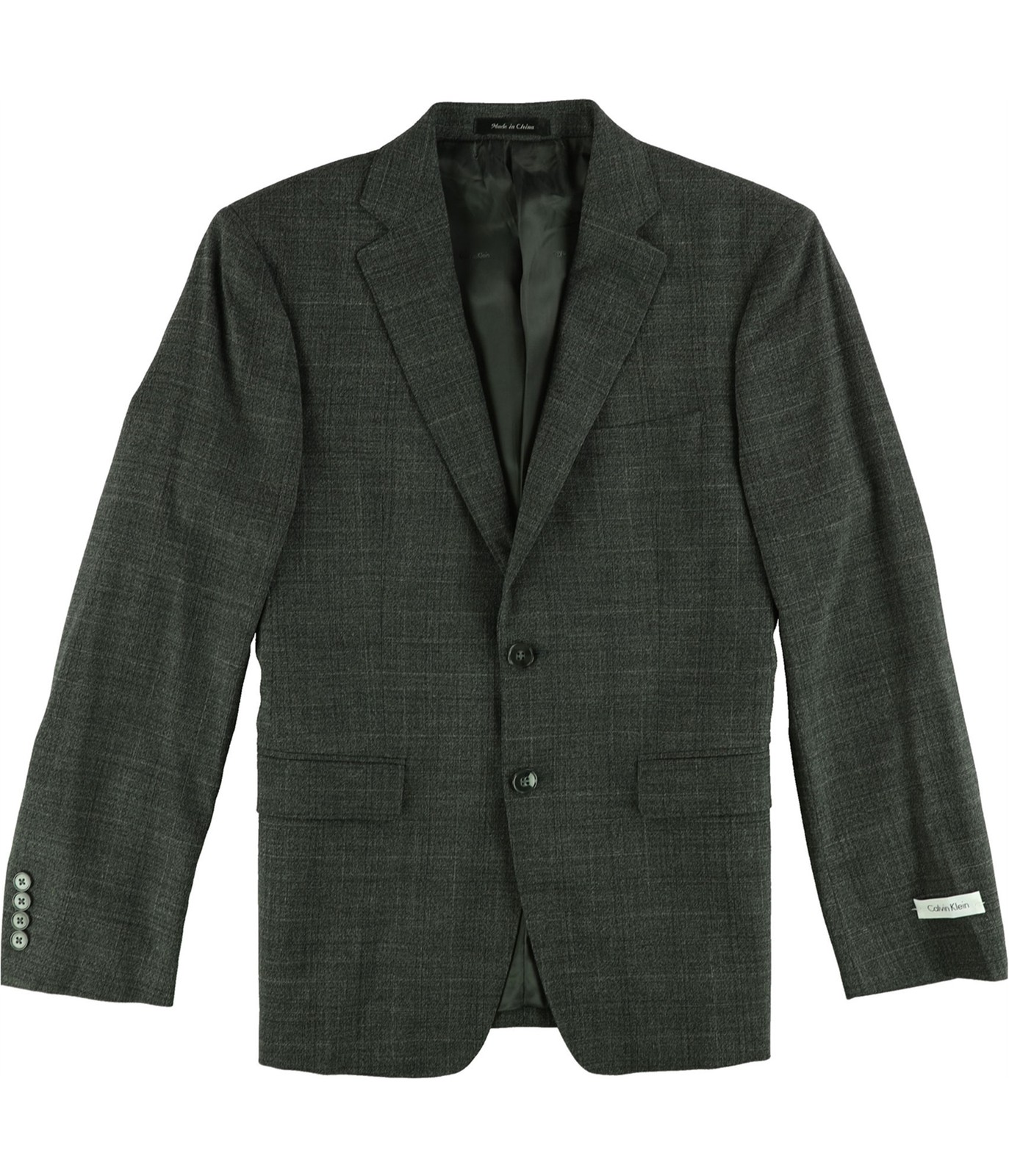 Calvin Klein Mens Tonal Plaid Two Button Blazer Jacket 26990₽