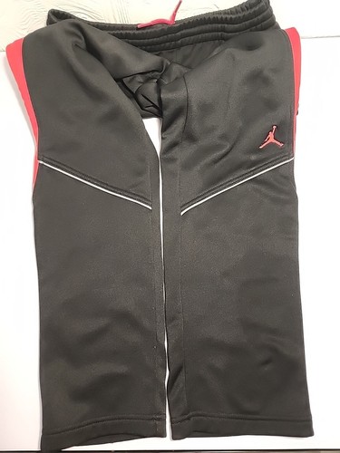 NIKE Jordan YOUTH large L Therma-Fit BLACK RED sweatpants 152-158cm 12-13yr boys - Picture 4 of 10