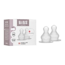 BIBS Bottle Nipple 2-Pack. Anti-Colic. Extra nipples for BIBS Baby Bottles. Roun