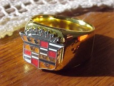 1950s Cadillac Crest Logo Gold Chrome Ring #10 NOS Hi-Quality Class Unique
