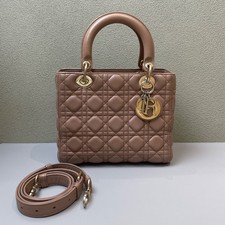 Dior Lady Dior Pink Lambskin Top Handle & Sho...