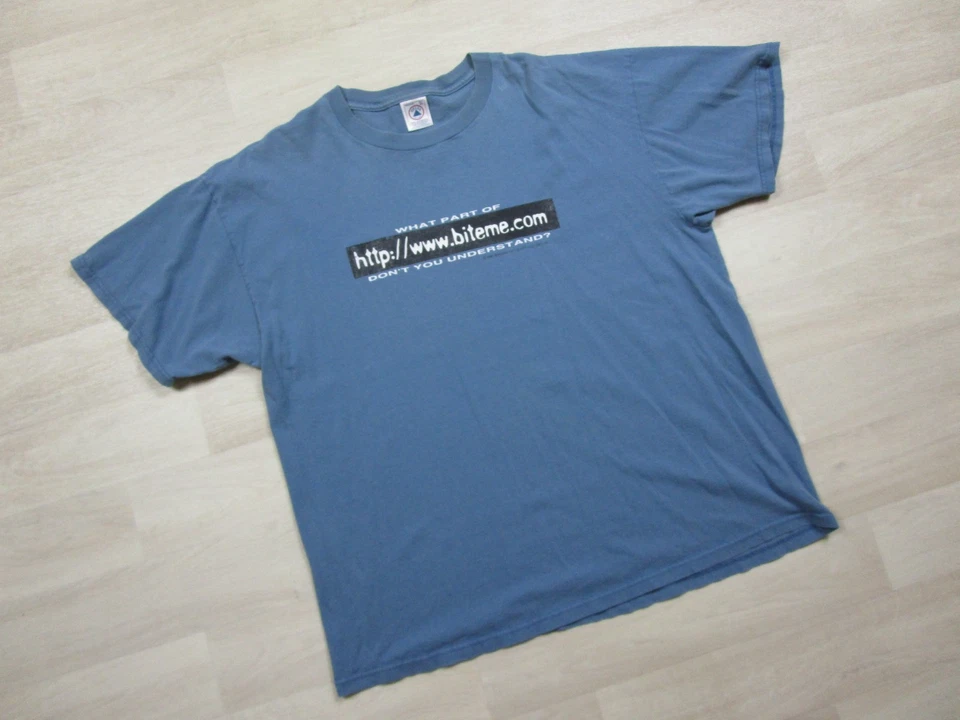 Camiseta Bite Me De Colección Años 90 (XL) Divertida Broma Cruda Grunge Y2K Dirección Web Foto 2 de 4