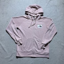 The North Face Hoodie Womens Medium Light Pink Full Zip Fleece Sweater Logo