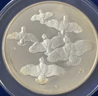 1971 Franklin Mint 2 Oz 0.925 Silver Bird Series Quails Round No #5