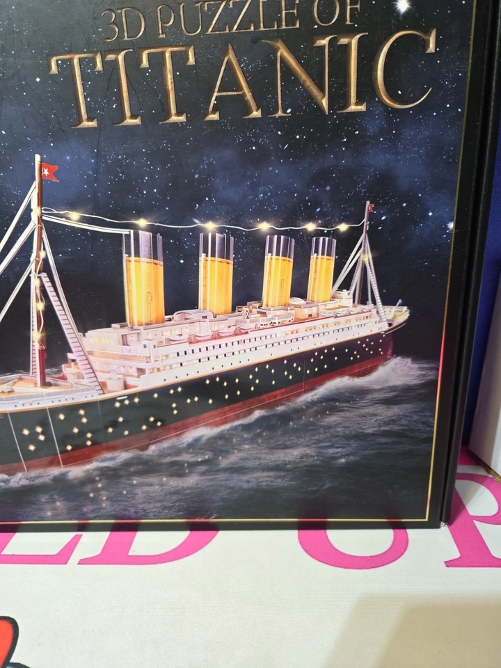 NEW OPEN BOX Cubic Fun 3D Puzzle LED RMS Titanic Ship Model 266 Pieces L521h - Image 3 of 4