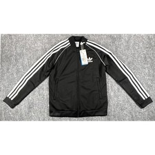 Adidas Originals SST Track Jacket Youth Small 9-10 Yrs Black White Full Zip NWT