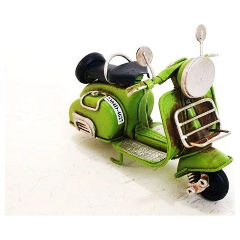 Scooter in Metallo Modellino Vintage Verde 11x5,5x7,5 cm Retro Soprammobile, fotografia 4 di 9