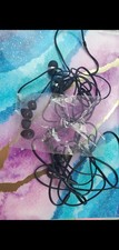 Black In-Ear Earbud Headphones Dbl Earpiece Wired 3.5mm Jack Xtra cushions incl