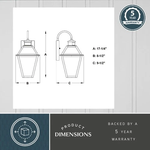 Vaxcel Lighting T0597 Nottingham 2 Light 17" Tall Outdoor Wall - Black - Picture 10 of 12