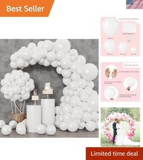 White Balloons 129pcs Different Sizes 18 12 10 5 Inch for Garland Arch, Latex...