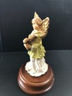 Angel Lyre Christmas Music Figure Wood Base Hand Painted Italy Vtg Silent Night — photo 3