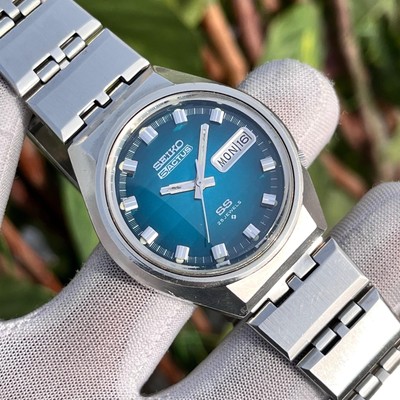 Vintage Seiko 5 Actus SS Automatic Turquoise Dial Japan Made Men