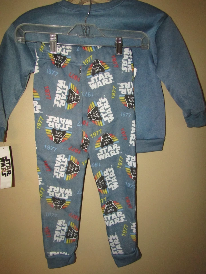 STAR WARS 1977 Boys Size 5 Sweatshirt & Pant 2 Pc BLUE Outfit DARTH VADER - Image 4 of 4