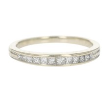 .35ctw Princess Cut Diamond Channel-Set Wedding Band Ring 14k White Gold Size 7