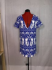 Missguided Vintage Style Mini Dress Size 4 Blue White Floral Boho NWT D913