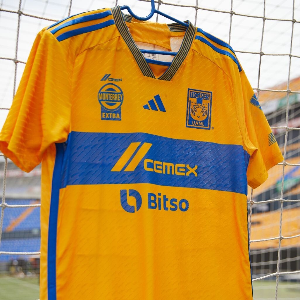 Tigres UANL ジニャク 10番シャツ フルスポンサー Lサイズ TIGRES UANL 23/24 Home - Yellow - GIGNAC # 10 - Slim Fit 2XL