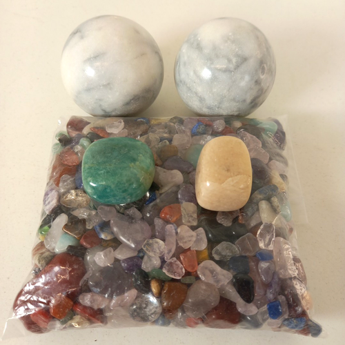 Konvolut polierte Edelsteine & Kristalle große & kleine Stücke 900g