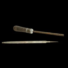 VTG Hand Tool. Wooden & Metal Handle Round File Triangular File Mechanic Sharpen