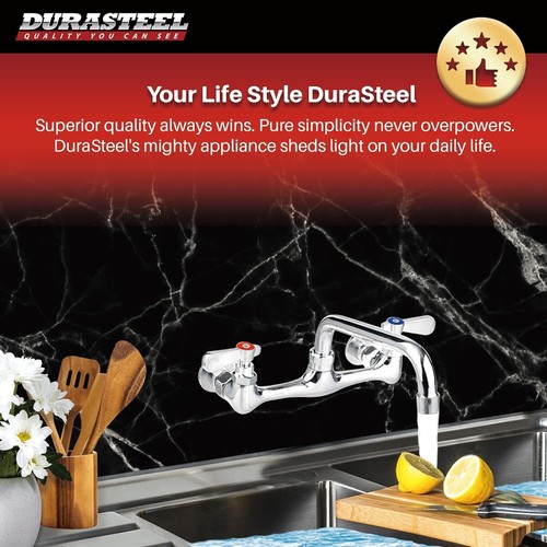 Brass Constructed Kitchen Faucet with 6" Swivel Spout - Energy Saving Design - Picture 9 of 9