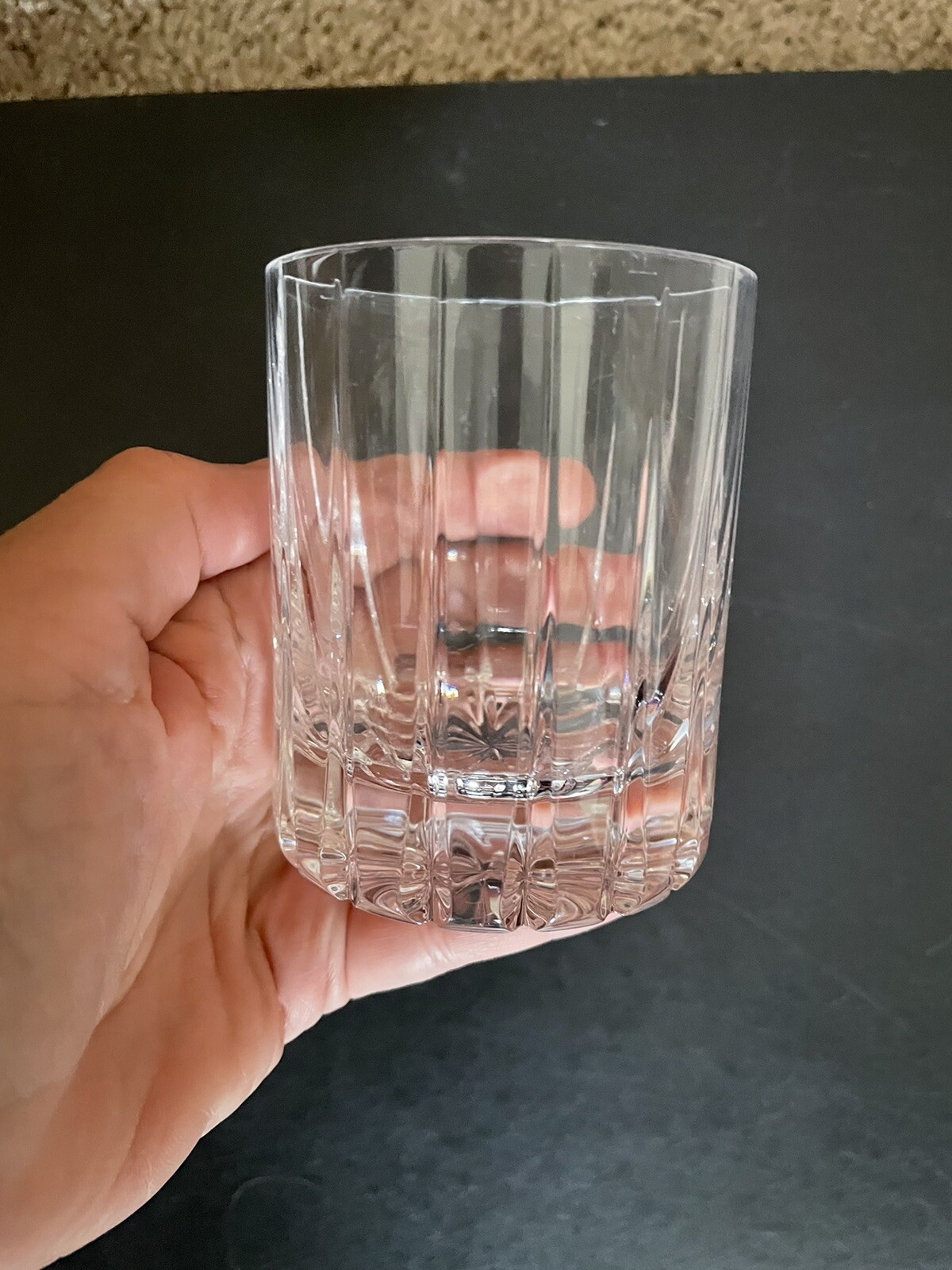 Williams Sonoma Set of 3 Old Fashioned Glasses Crystal Dorset 3 1/2" in