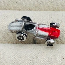 Vtg Swank 1960s Indy Car Silver Tone Enamel Tie Tack Pin