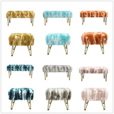 Banco otomano de piel sintética jacquard reposapiés tocador taburete maquillaje silla dormitorio banco