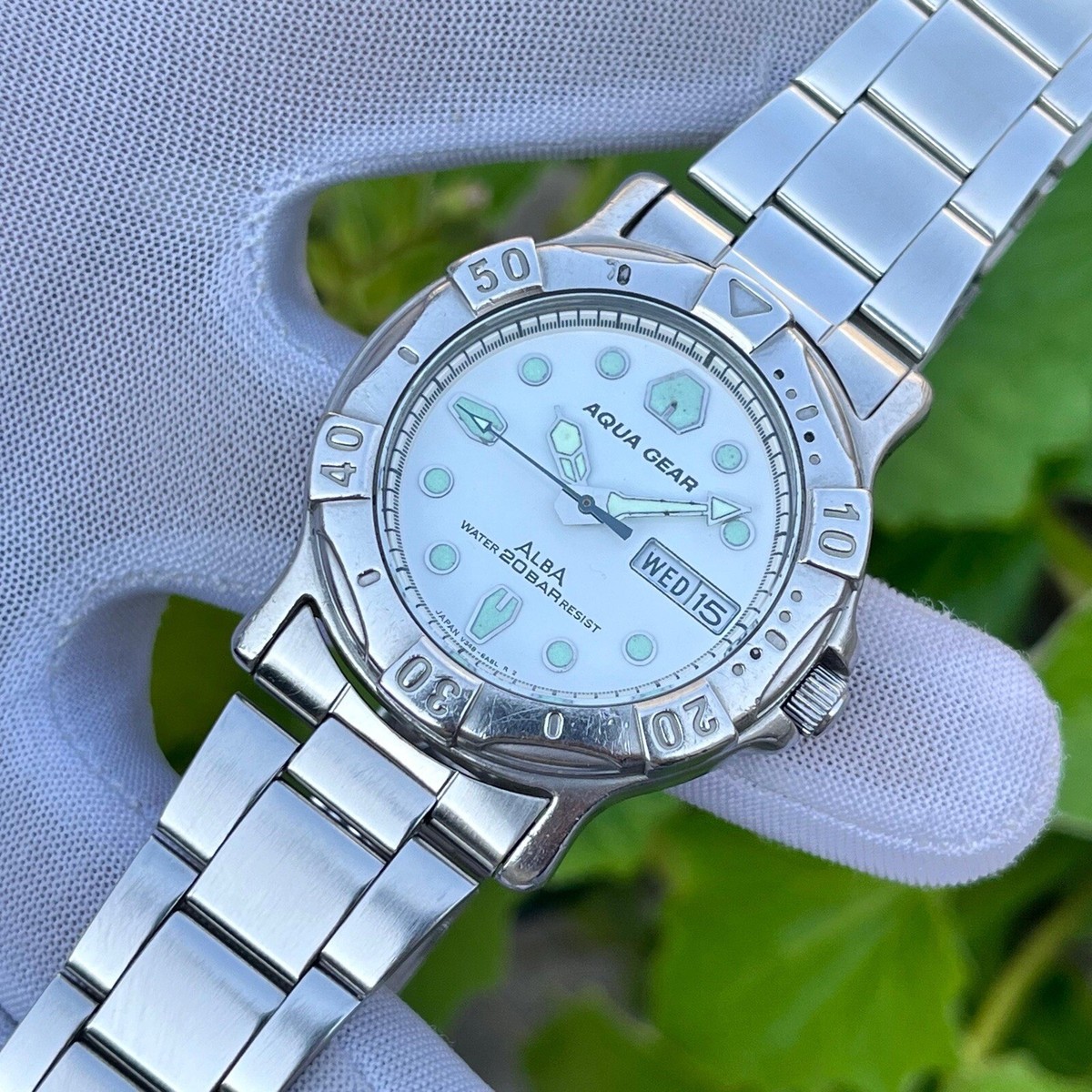 Vintage Seiko Alba Aqua Gear Divers 20 Bar Japan Made Men