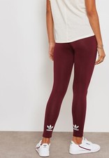 adidas Originals Trefoil Back Legs Maroon Leggings DH4433 Size UK14,US M New 795