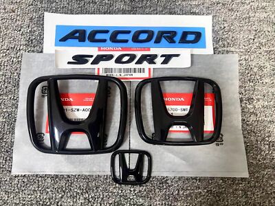 5Pcs Gloss Black H Emblem Badge Set Front Rear For Honda Accord Sedan 2018-2022