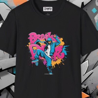 B-Boy Breakdancer Tee   Unisex Urban Hip-Hop Graffiti Style T-Shirt - Breaking