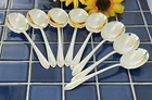 Set of 8 Wm Rogers Silverplate EXQUISITE 7" Round Gumbo Soup Spoons 1940