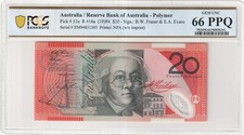 Australia 1994 Fraser Evans $20 Banknote PCGS GEM UNC 66 PPQ #6341