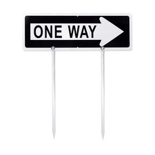 One Way Metal Sign With Right Arrow 17.7" X 5.9" Reflective Aluminum Metal Stake