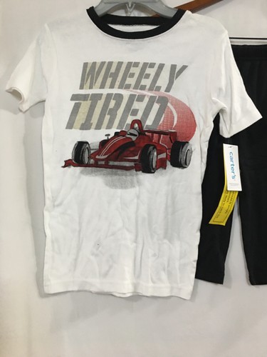 New Carter's Boys Race Car Pajama set Snug Fit Shorts Size 7,10,12 - Picture 2 of 4