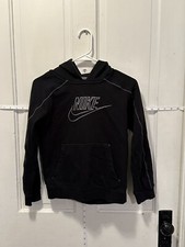 Nike Black Hoodie Sweatshirt Youth Boys Size Medium Embroidered