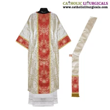 NEW Metallic Gold Deacon Dalmatic Vestment & Deacon's stole, American Dalmatic