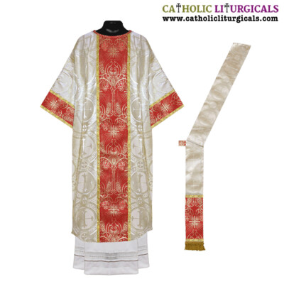 NEW Metallic Gold Deacon Dalmatic Vestment & Deacon's stole, American Dalmatic