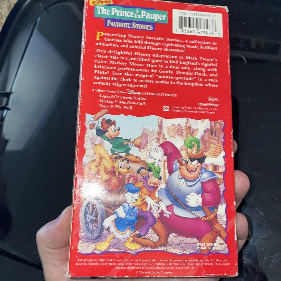 Disneys Favorite Stories - The Prince the Pauper (VHS, 1994