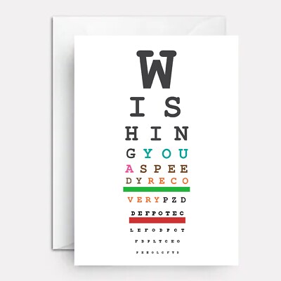 Get well soon card | eye surgery get well card | 20/20