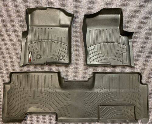 WeatherTech FloorLiner Mats 2010 - 2014 FORD F-150 Ext Cab W/O Flow , BLACK - Picture 1 of 18