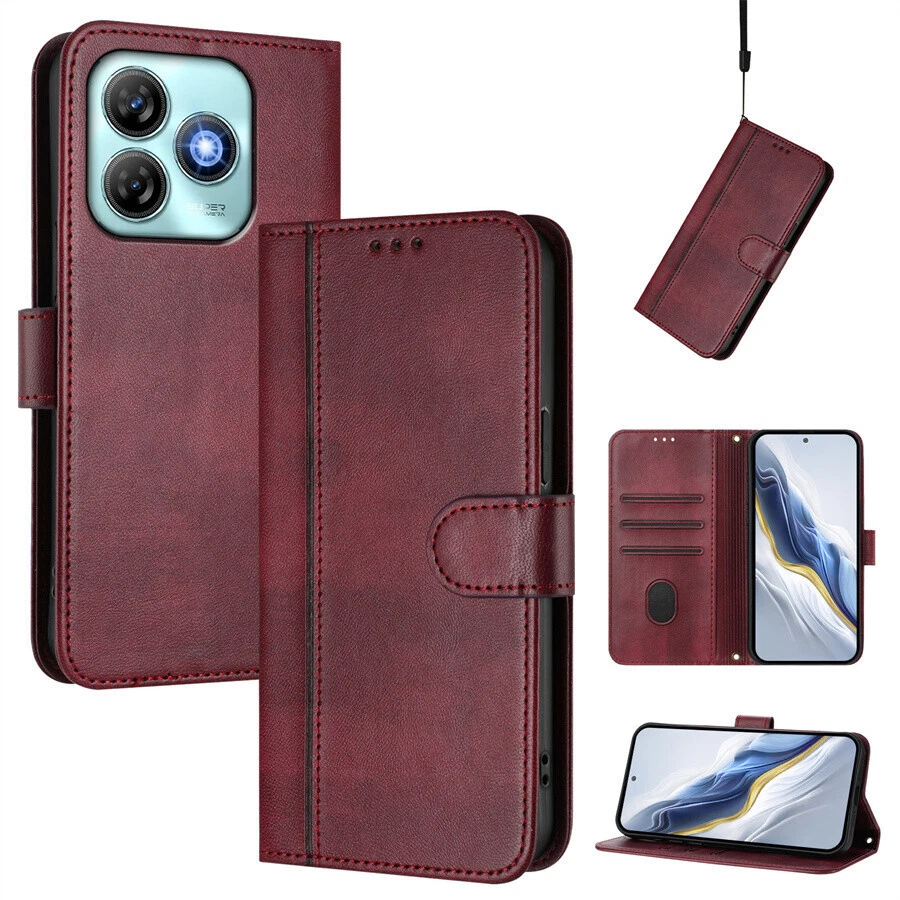 Magnetic Leather Wallet Phone Case for ZTE Blade A73 A35 A75 A53 V60 V70 Nubia  - Image 4 of 4